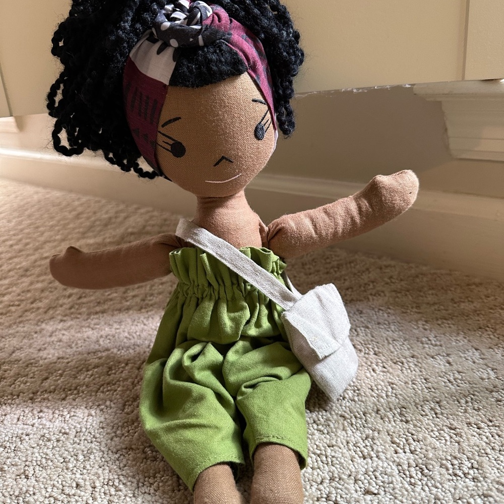 HarperIman plush doll 14” handmade linen Imani